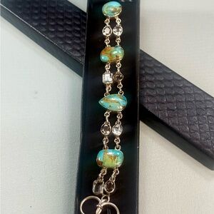 Turquoise and Crystal Bracelet